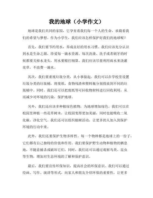 我的地球(小学作文)