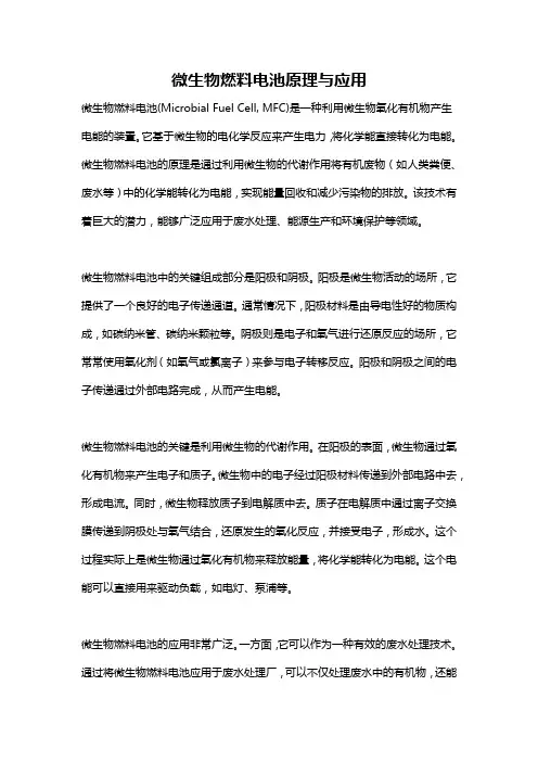微生物燃料电池原理与应用