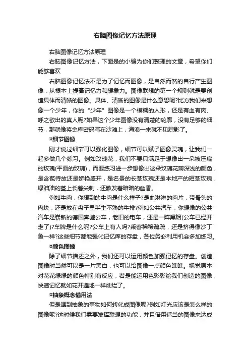 右脑图像记忆方法原理