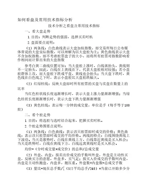 如何看盘及常用技术指标分析