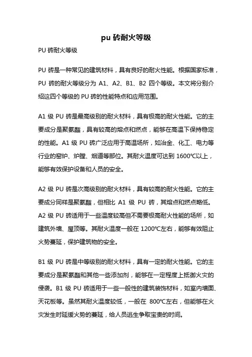 pu砖耐火等级