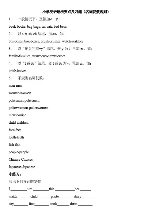 小学英语语法要点及习题总结