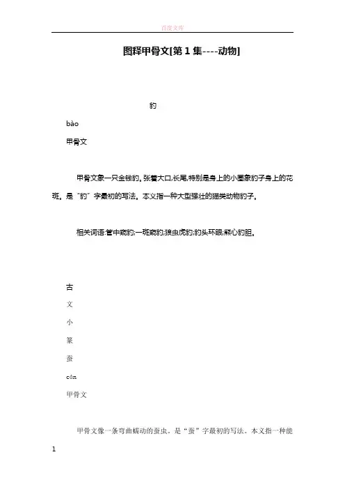 图释甲骨文[第1集动物]可编辑
