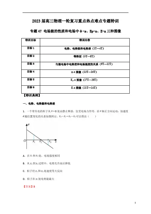 专题47 电场能的性质和电场中φ-x、Ep-x、E-x三种图像(解析版) 