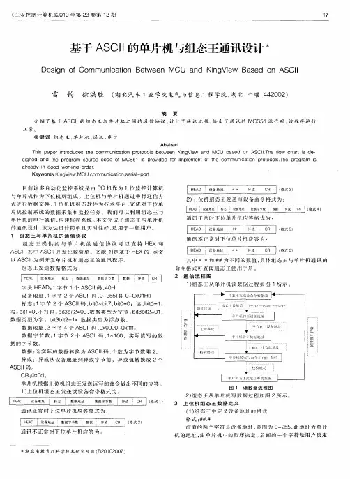 基于ASCII的单片机与组态王通讯设计