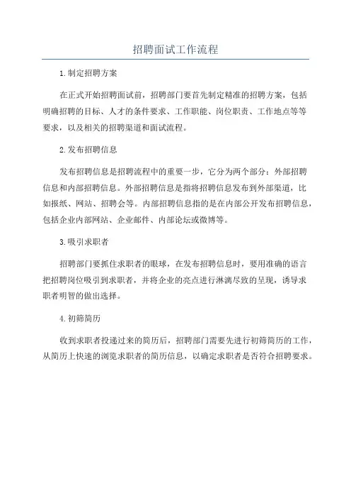 招聘面试工作流程