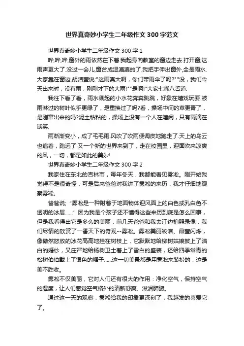 世界真奇妙小学生二年级作文300字范文