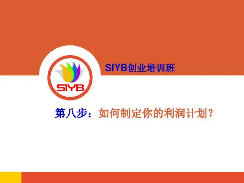 SYB第八步：如何制定你的利润计划
