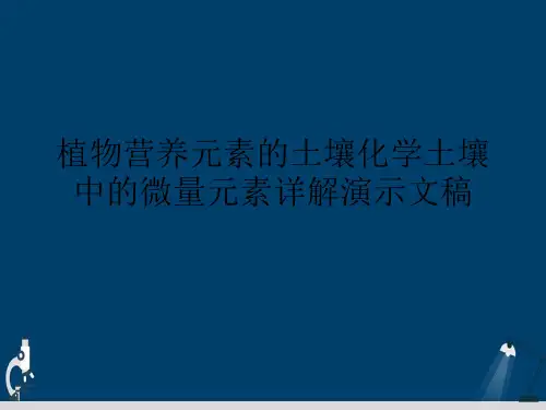 植物营养元素的土壤化学土壤中的微量元素详解演示文稿