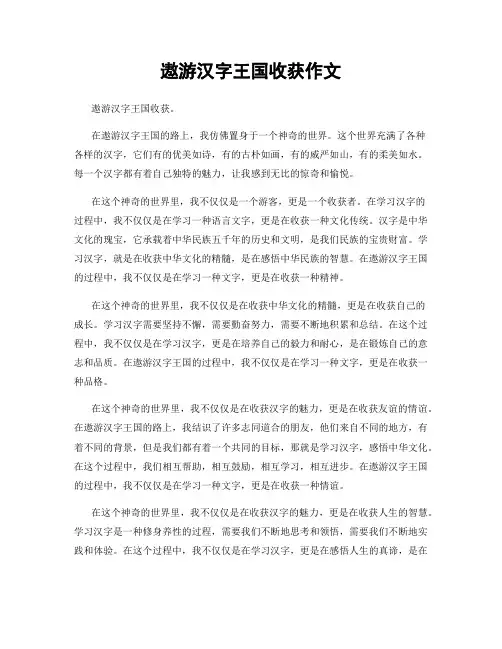 遨游汉字王国收获作文
