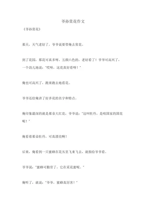 爷孙赏花作文