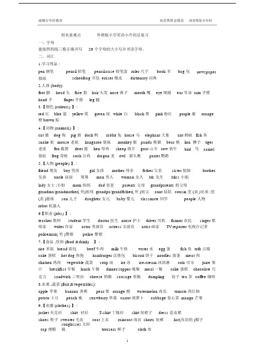 (完整word版)外研版小升初复习资料.docx