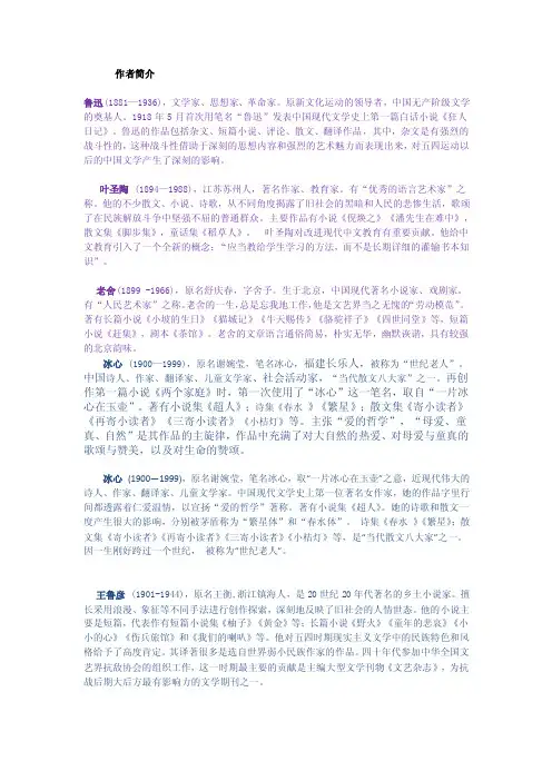 作者简介——精选推荐