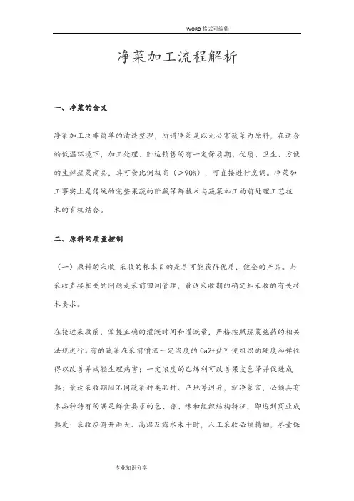 净菜加工流程解析