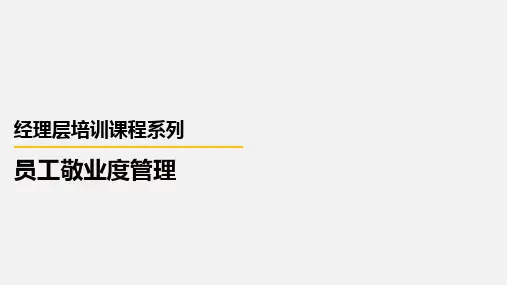 员工敬业度管理