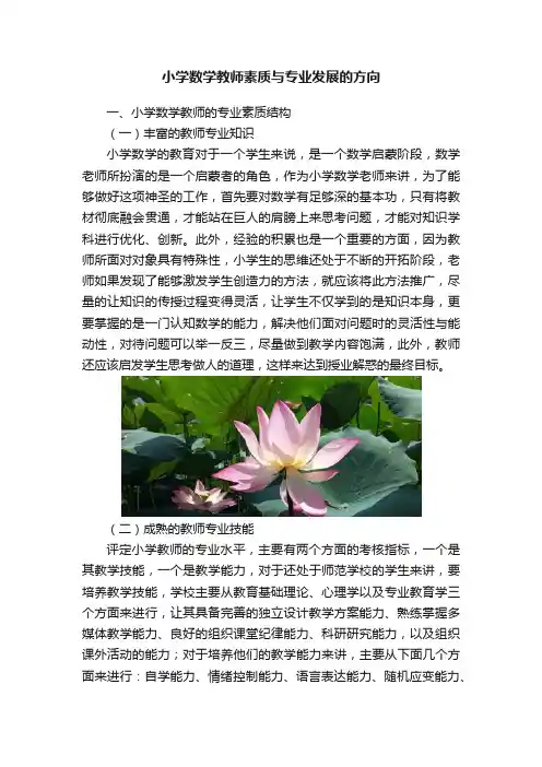 小学数学教师素质与专业发展的方向