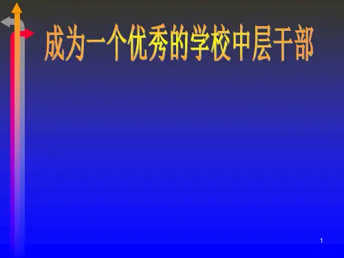 成为一个优秀的学校中层干部