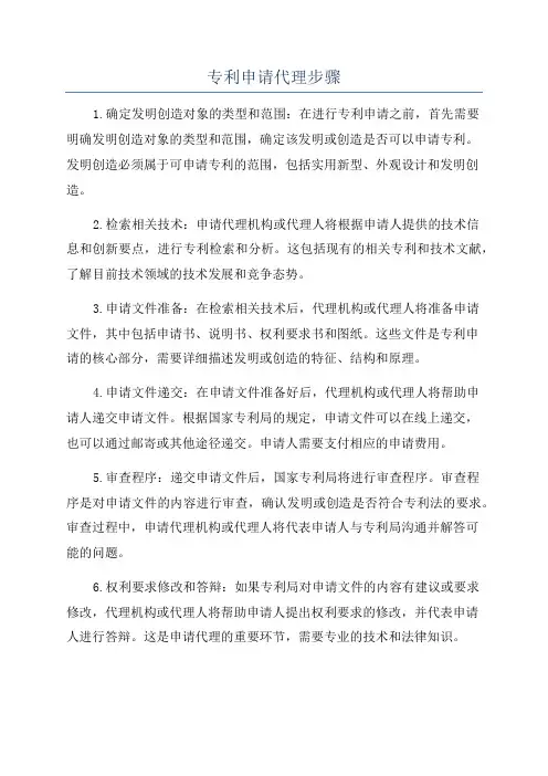 专利申请代理步骤