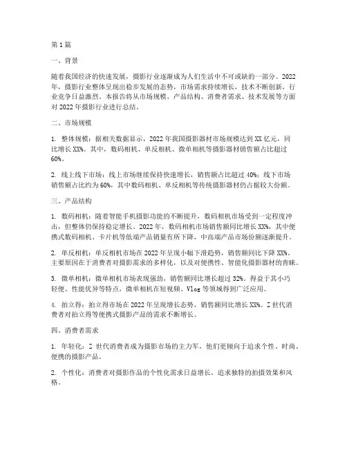 摄影行业年度总结报告(3篇)