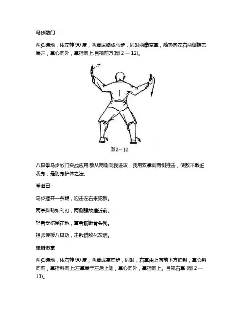少林开门八极拳九十式马步敞门和单封击掌