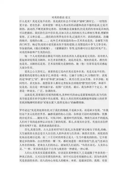 对美的看法 论文【范本模板】