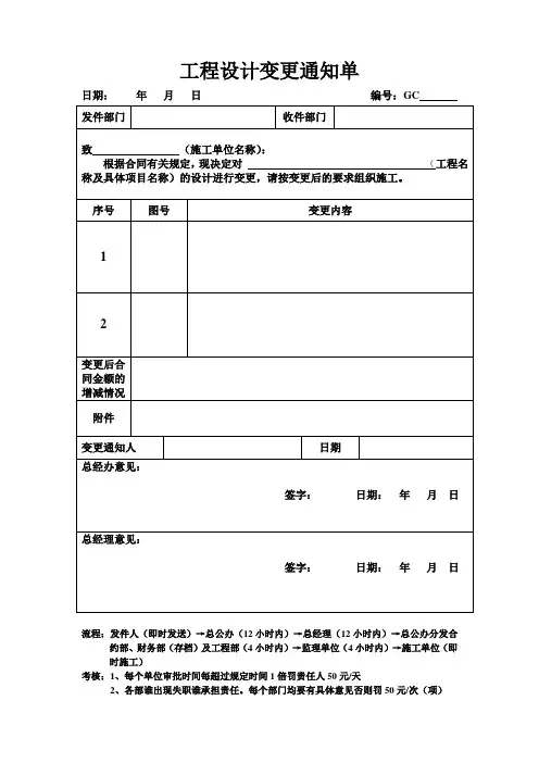 工程设计变更通知单