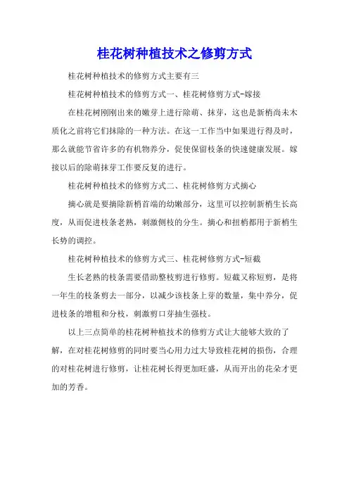 桂花树种植技术之修剪方式