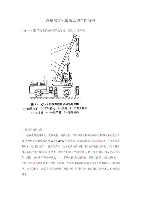 汽车起重机液压系统工作原理