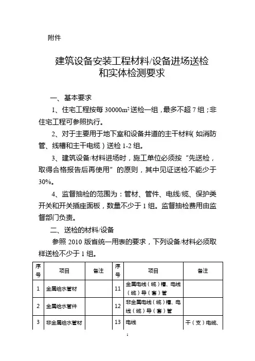 建筑材料送检情况说明