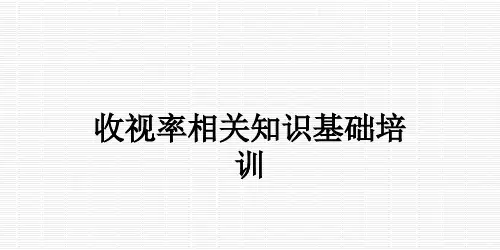 收视率相关知识基础培训