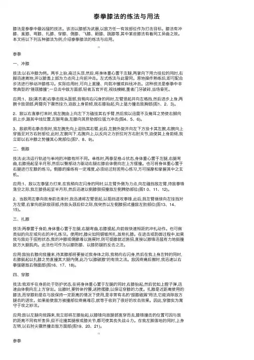 泰拳膝法的练法与用法