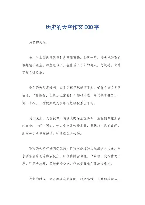 历史的天空作文800字