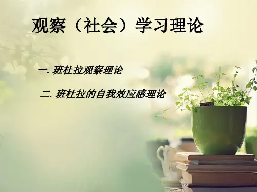 班杜拉的观察学习理论及自我效应感理论分析