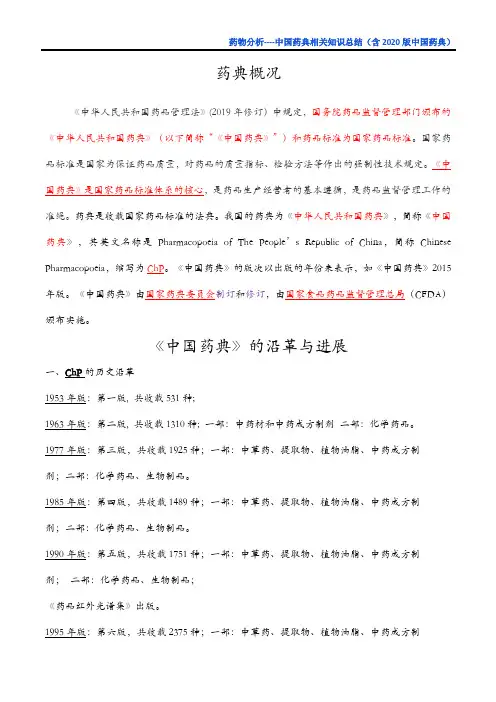药物分析-中国药典
