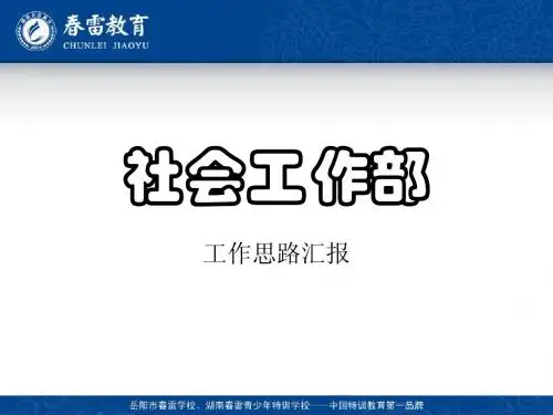社会工作部工作思路
