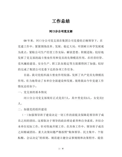 支部工作总结