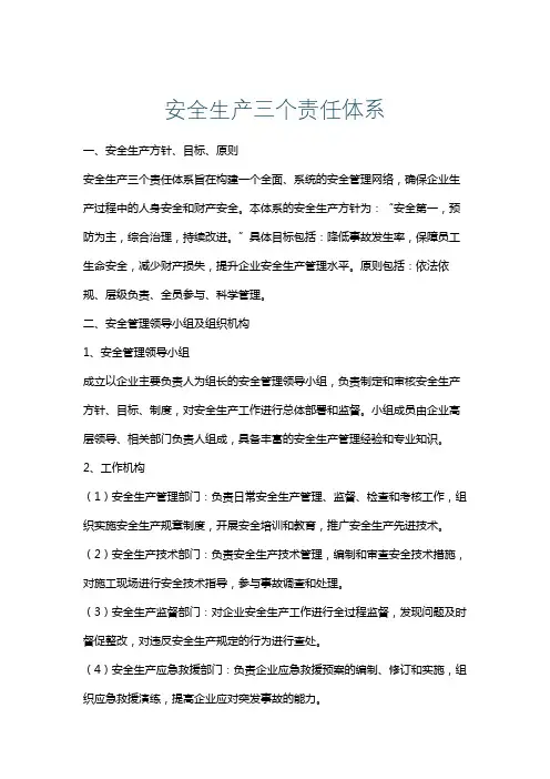 安全生产三个责任体系