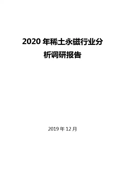 2020年稀土永磁行业分析调研报告