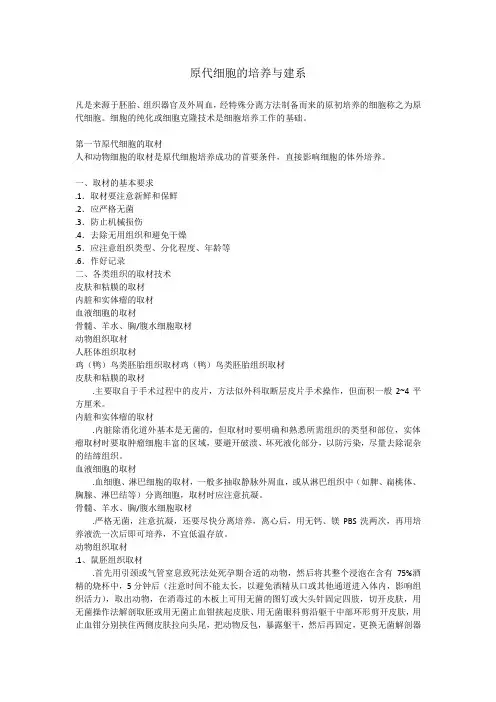 原代细胞培养与分离