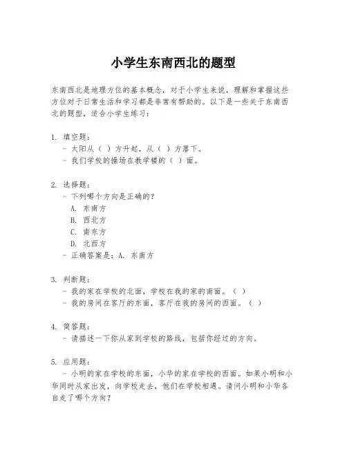 小学生东南西北的题型