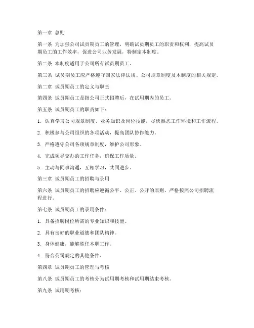 试员期员工管理制度