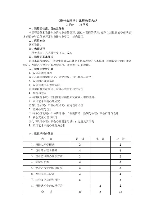 设计心理学大纲