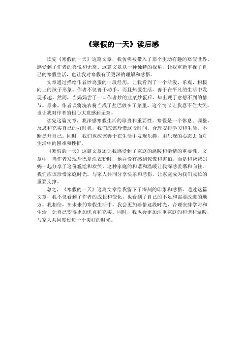 《寒假的一天》读后感
