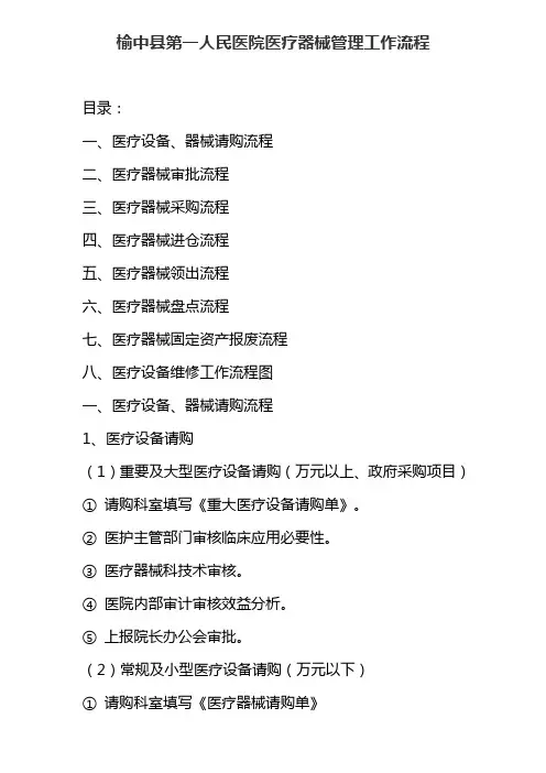 医院医疗器械管理工作流程