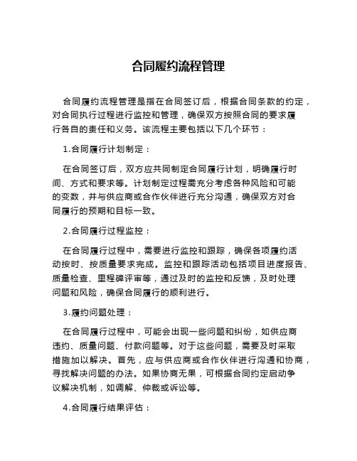合同履约流程管理