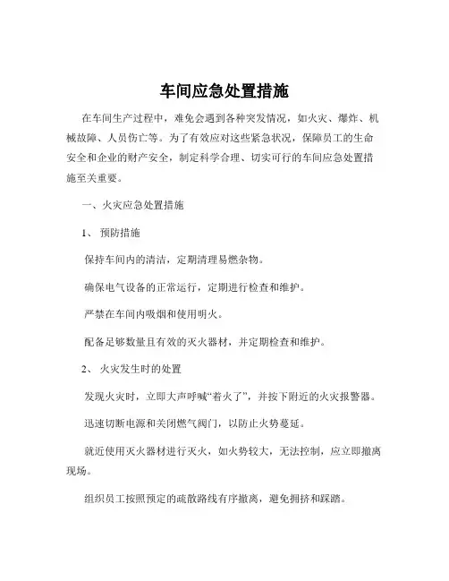 车间应急处置措施