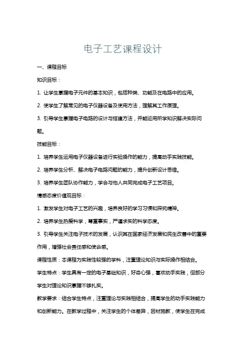 电子工艺课程设计