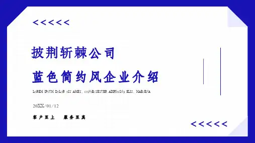 蓝色简约风企业年度总结汇报PPT模板