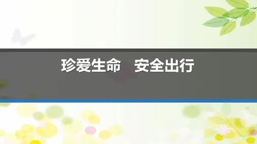 (交通安全课件)珍爱生命-安全出行 PPT