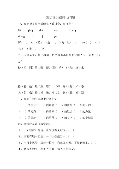 遨游汉字王国